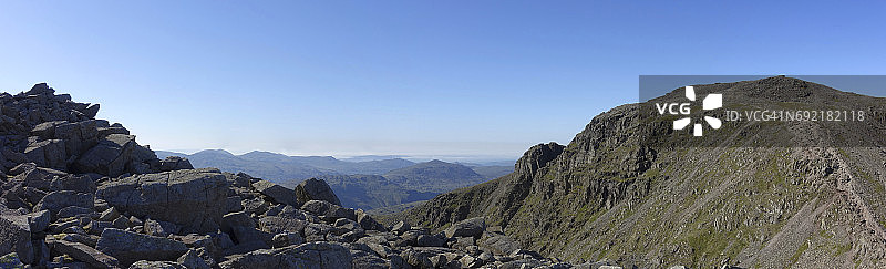 英国湖区斯科费尔峰全景图片素材