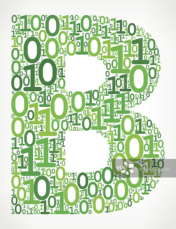 字母B二进制代码01矢量图标背景图片素材