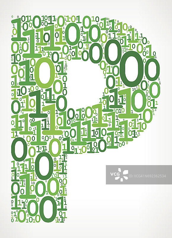 字母P二进制代码01矢量图标背景图片素材