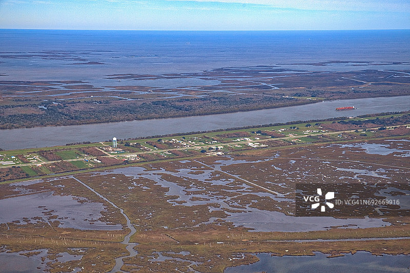 路易斯安那州帝国镇的密西西比河图片素材