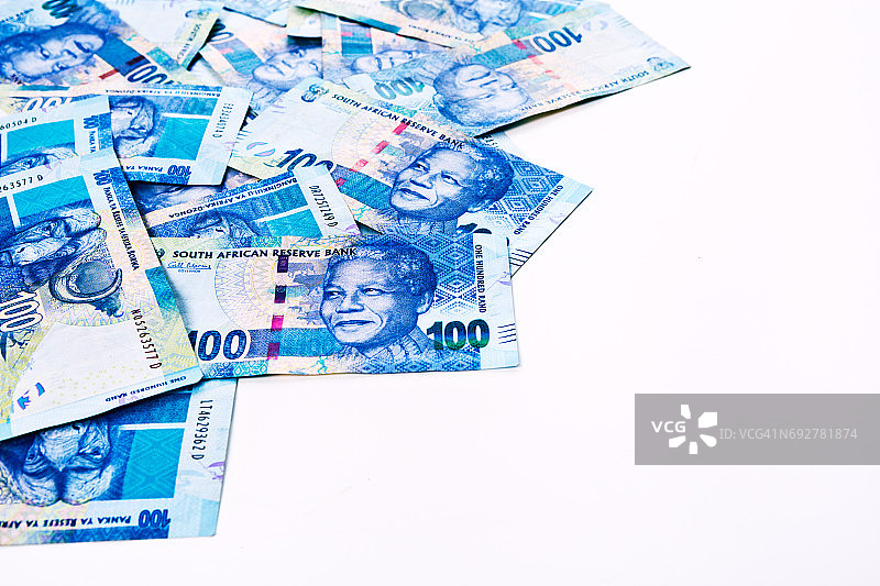 南非一百兰特纸币的边框图片素材