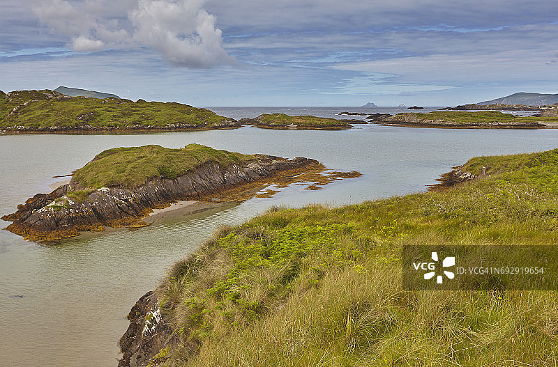 爱尔兰凯里郡海岸的岛屿图片素材