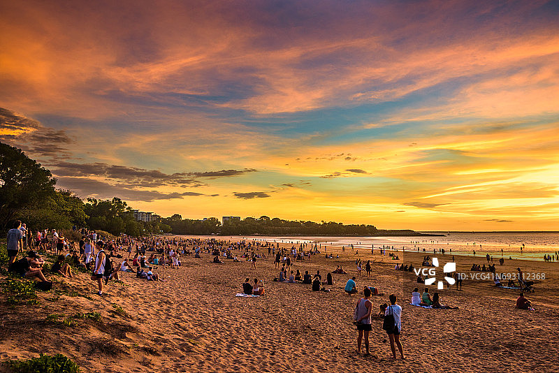 达尔文明迪尔海滩日落市场图片素材