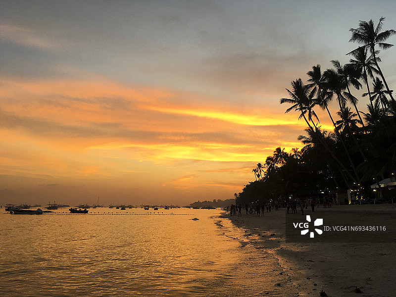阿罗娜海滩的日落图片素材