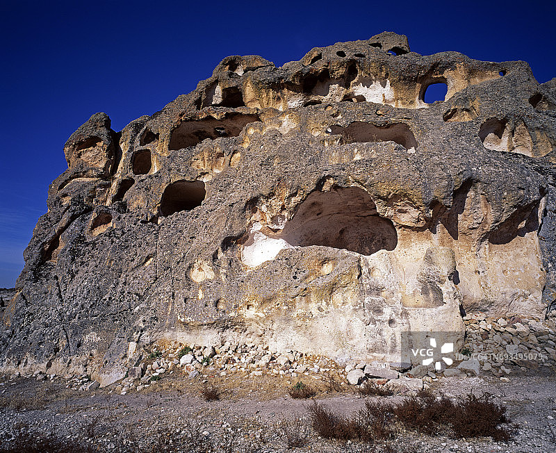 米达斯境内的古代弗里吉亚岩石墓图片素材
