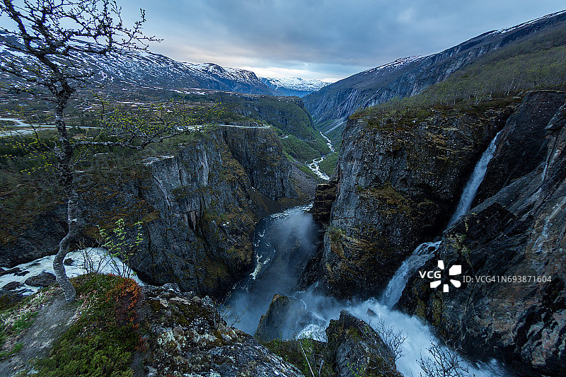 挪威艾德峡湾的沃灵瀑布图片素材