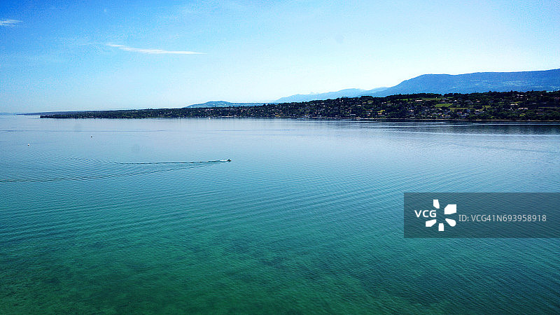 瑞士日内瓦湖高角度照片图片素材