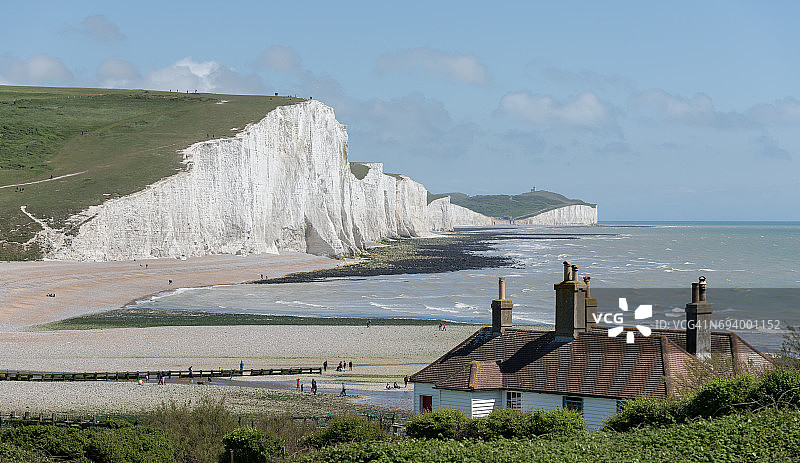 海岸警卫队小屋和七姐妹崖图片素材