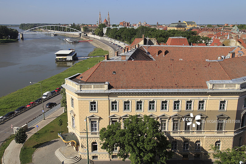 匈牙利塞格德蒂萨河全景图片素材
