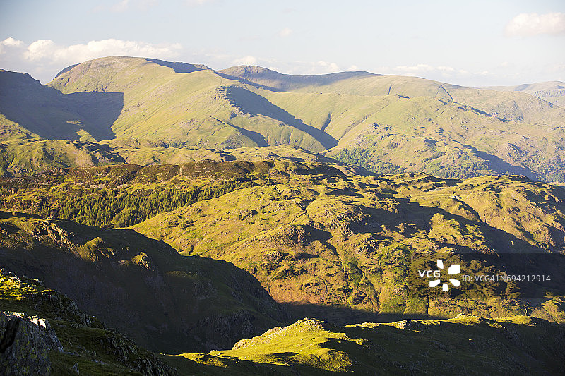 英国湖区，从大卡尔斯眺望费尔菲尔德图片素材