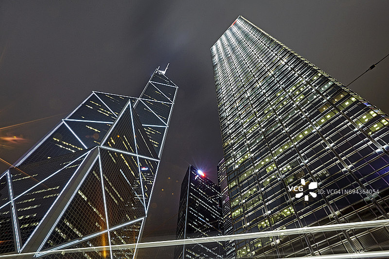 香港中银大厦与长江中心图片素材