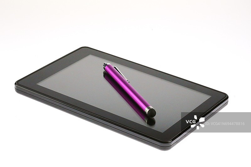 智能平板阅读器和触控笔图片素材