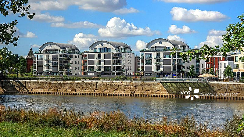 马格德堡易北河畔现代建筑图片素材