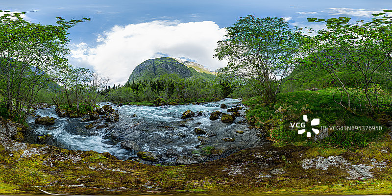 挪威邦德胡斯达伦山谷360度视角图片素材