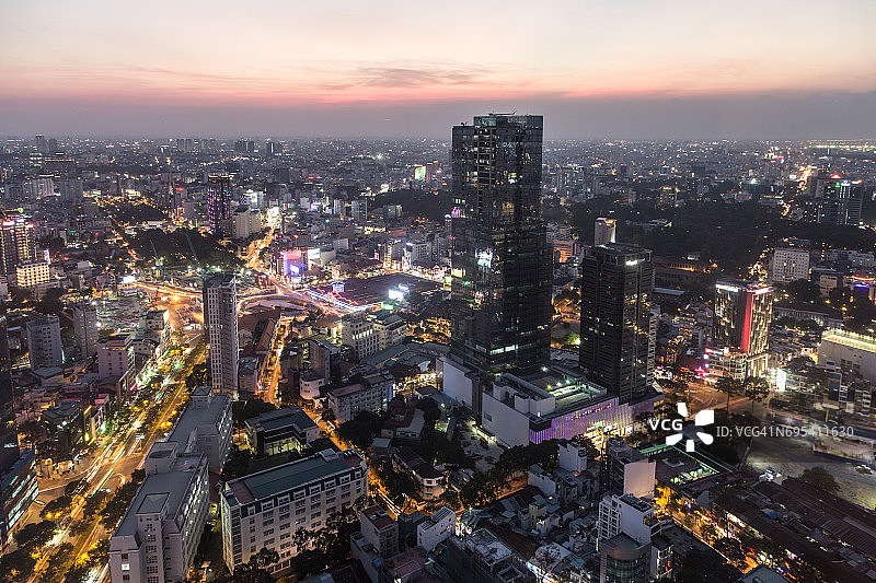 越南胡志明市夜景图片素材