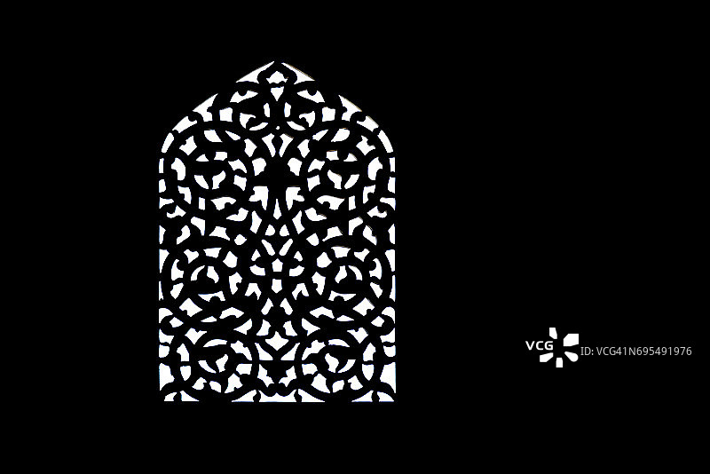 伊朗伊斯法罕谢赫·洛特夫清真寺的窗户轮廓图片素材