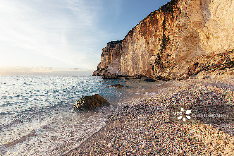 希腊科孚岛海滩日落图片素材