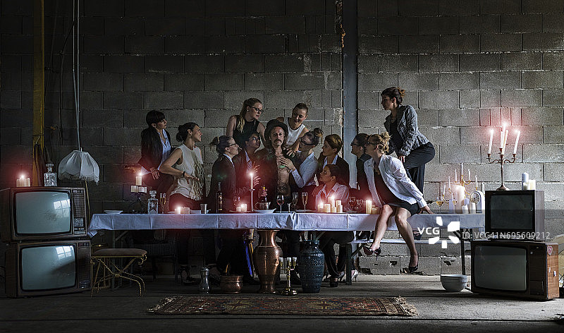 现代最后的晚餐图片素材