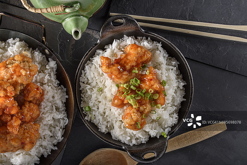 橙子鸡肉盖饭图片素材
