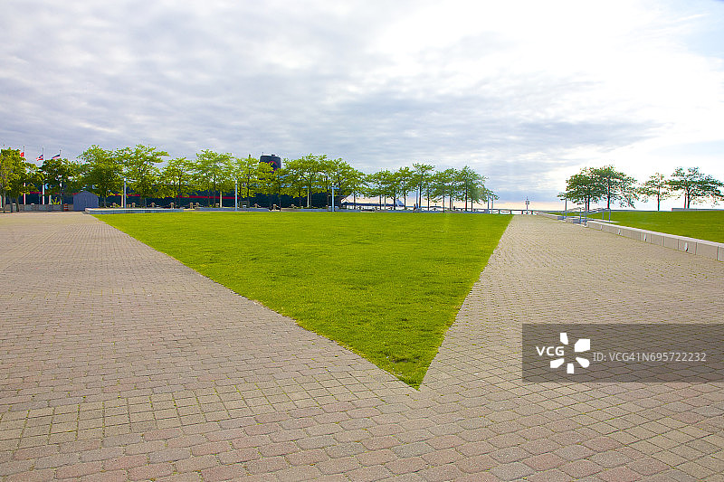 有放射状人行道的克利夫兰公园图片素材
