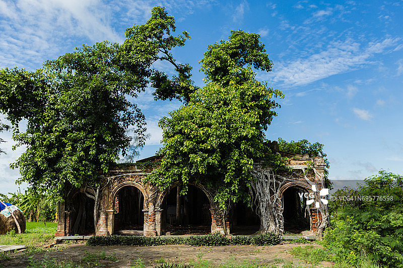 越南鹅贡鹅涛古寺公共房屋，建于1907年图片素材