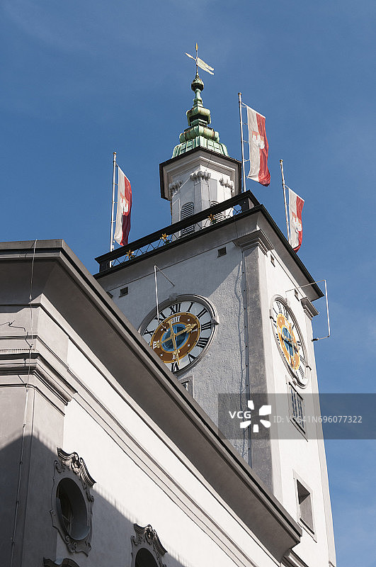 萨尔茨堡老市政厅的钟楼图片素材