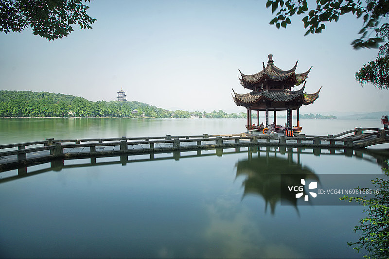杭州西湖夕影亭图片素材