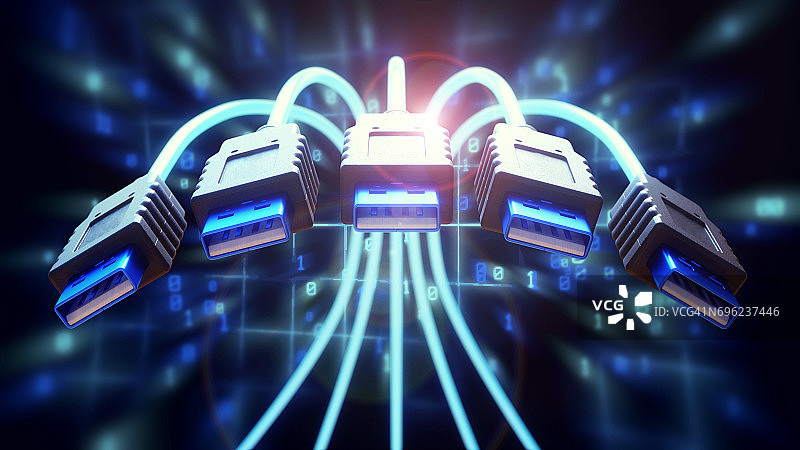 动感USB数据线特写图片素材