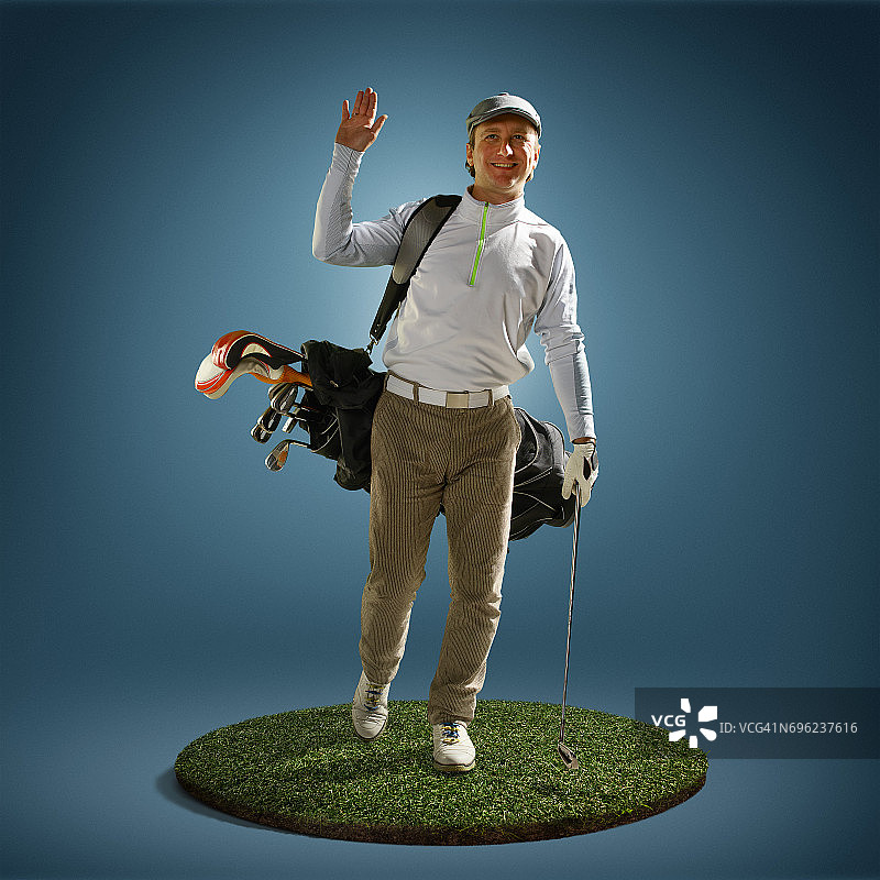 高尔夫球手挥杆瞬间图片素材