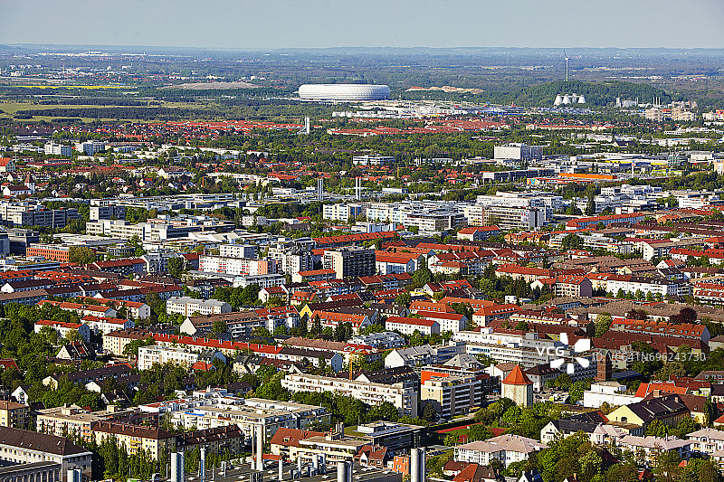 慕尼黑北部鸟瞰图图片素材