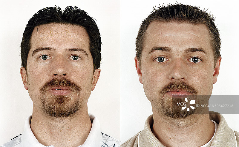 白色背景上的双胞胎双联画图片素材