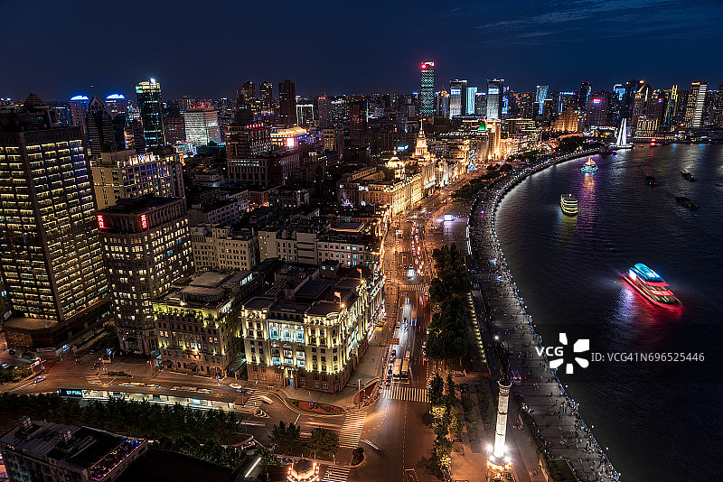上海外滩夜景图片素材