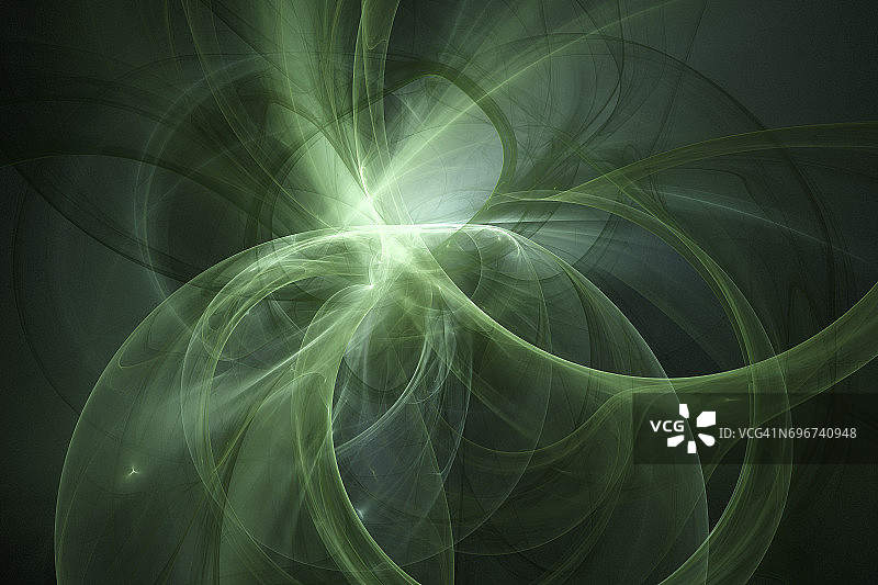高分辨率绿色分形背景图片素材