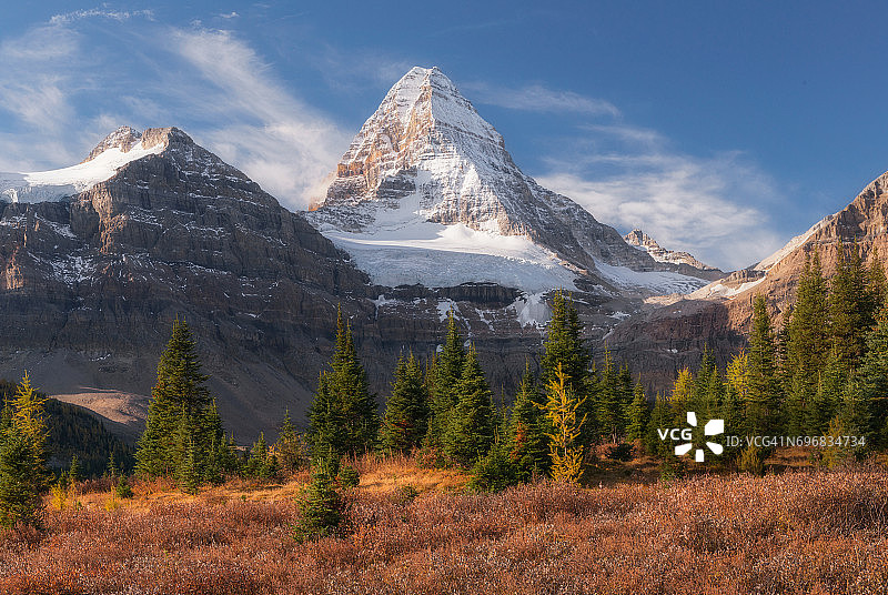 加拿大阿西尼博因山秋景图片素材