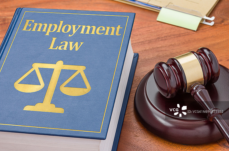 带有法槌的法律书籍——雇佣法图片素材
