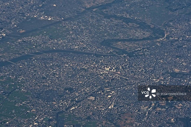 飞机航拍JR丰桥站日落图片素材