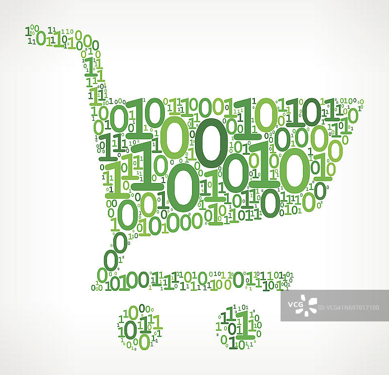 购物车二进制代码矢量图图片素材