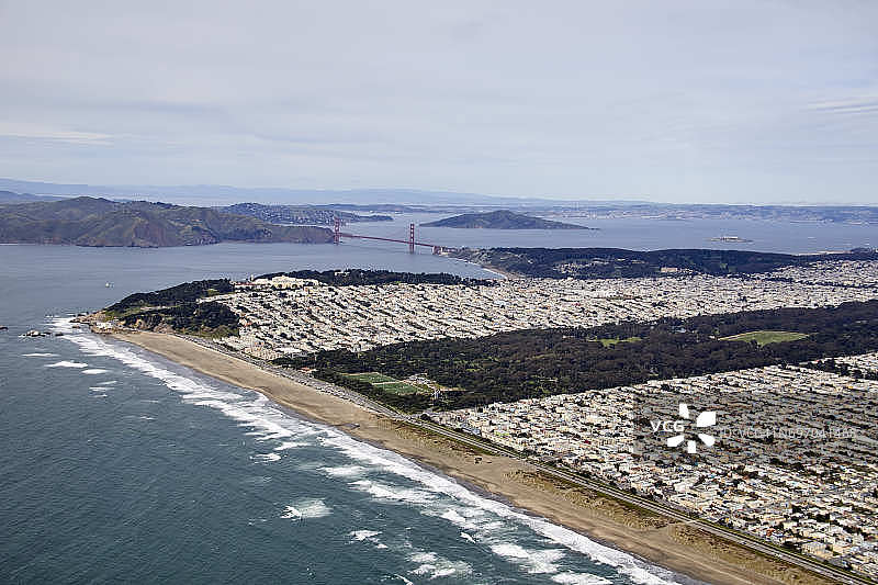 旧金山日落区东北部航拍景观，美国加利福尼亚州图片素材