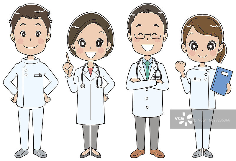 四人医疗团队图片素材