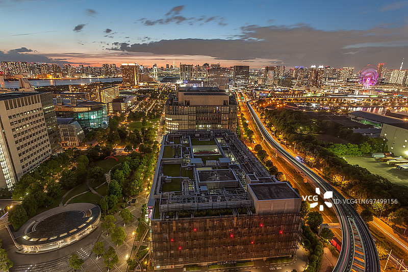 东京御台场地区夜景图片素材