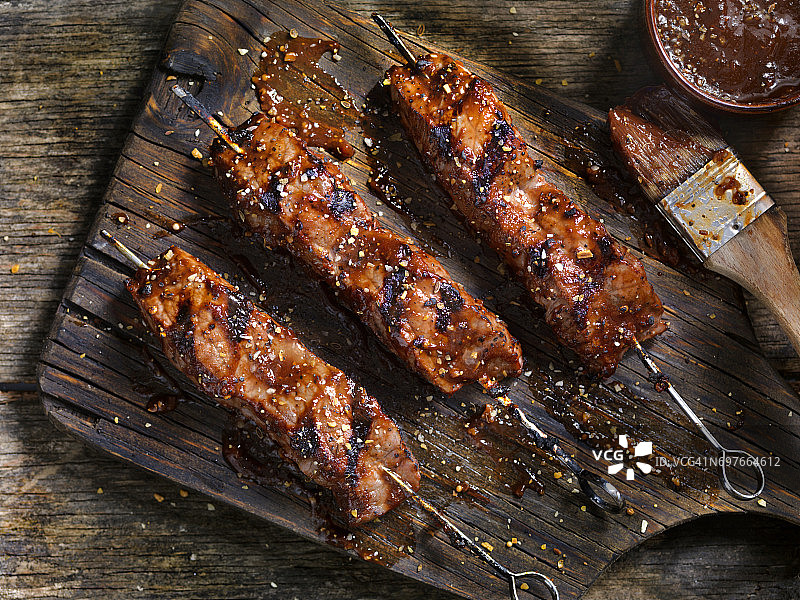 烧烤牛排串图片素材