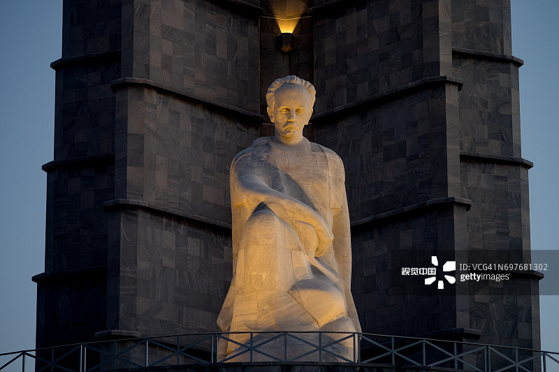 革命广场何塞·马蒂纪念碑特写图片素材