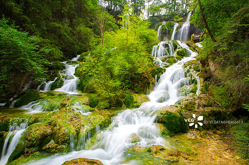 九寨沟瀑布图片素材