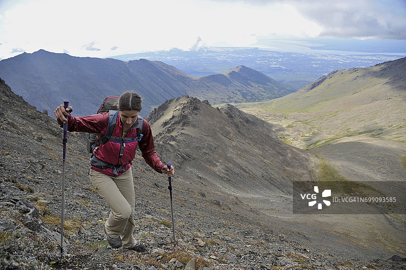 阿拉斯加楚加奇山脉背包旅行图片素材