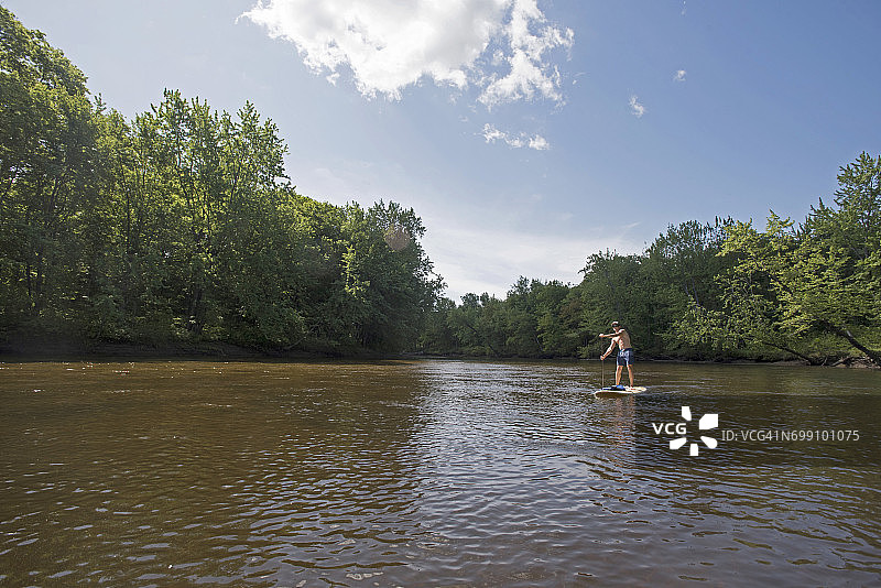 缅因州的桨板运动图片素材