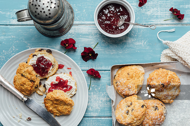 司康饼和果酱图片素材