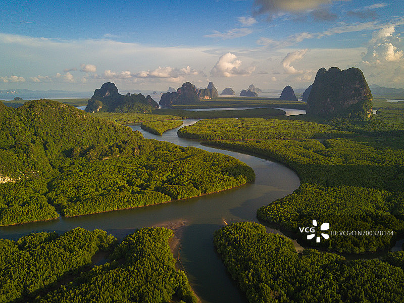 攀牙湾日出，泰国攀牙府图片素材