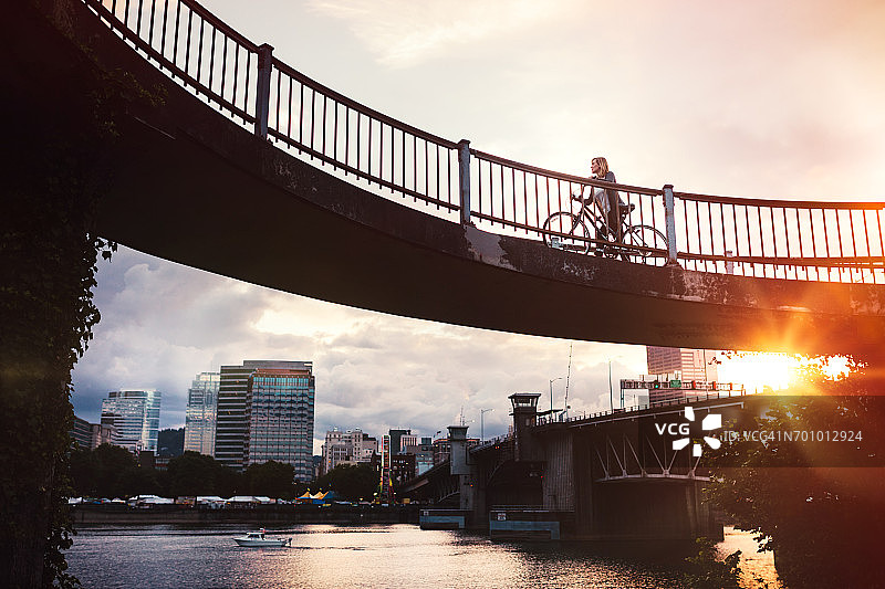 波特兰城市通勤自行车图片素材