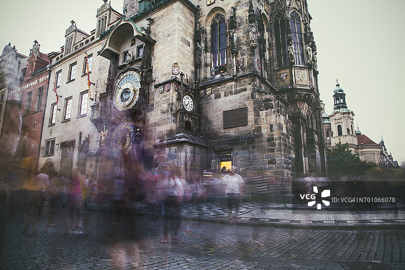 布拉格老城广场的天文钟图片素材