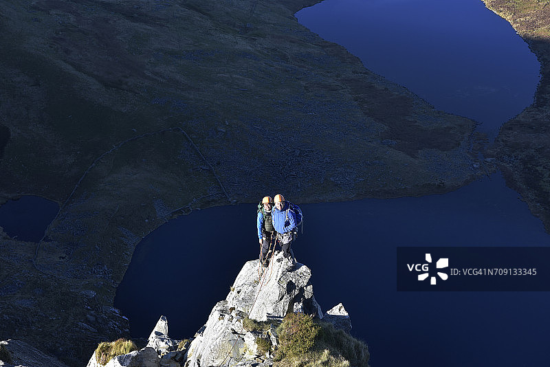 英国北威尔士斯诺多尼亚登山者图片素材